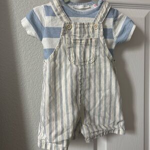 Zara matching set onesie and overalls